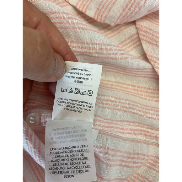 J. Crew womens Pink striped Button Down Shirt‎ 8 Tall "Boy" classic long sleeve - Picture 6 of 12